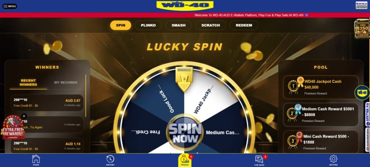 WD40 Casino Review 2026: AU$5,000 Welcome Match image 4